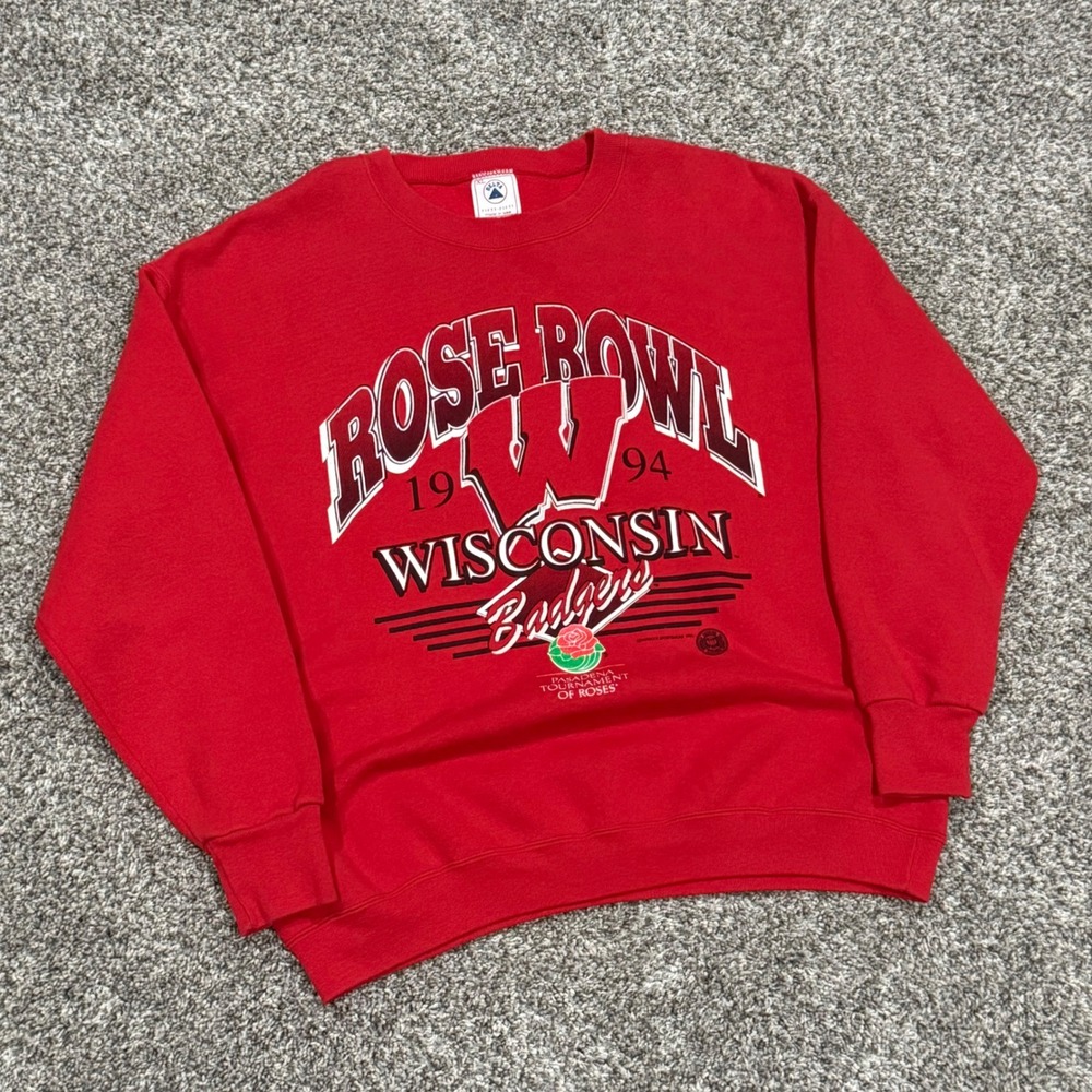 Vintage 1994 Wisconsin Badgers Rose Bowl Sweatshirt Delta Mens XL Made in USA